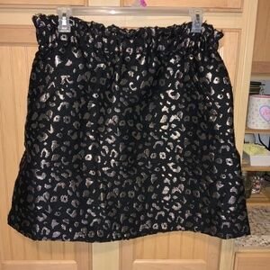 Women’s Black And Gold Leopard Skirt Preowned Size 16